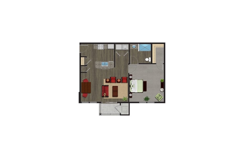 The Spruce Floor Plan, Luxury Apartments with Garages for rent. The 1 Bedroom Apartment in Orchard Park NY are pet friendly apartments.